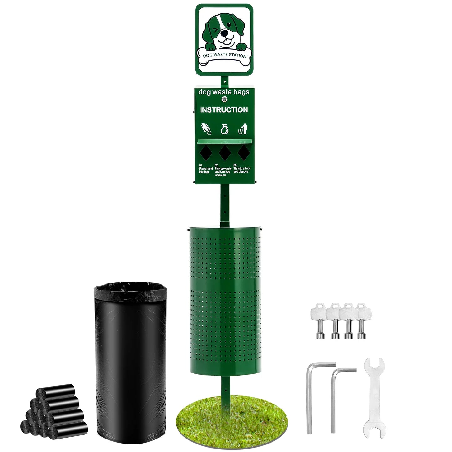 NONEDog Litter Dog Waste Station With Bag Dispenser