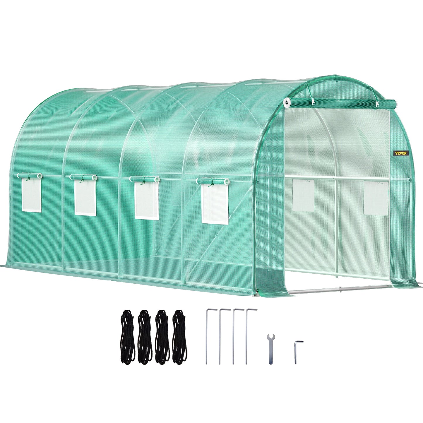 SucceBuy Walk In Tunnel Greenhouse With Galvanised Frame Waterproof Cover