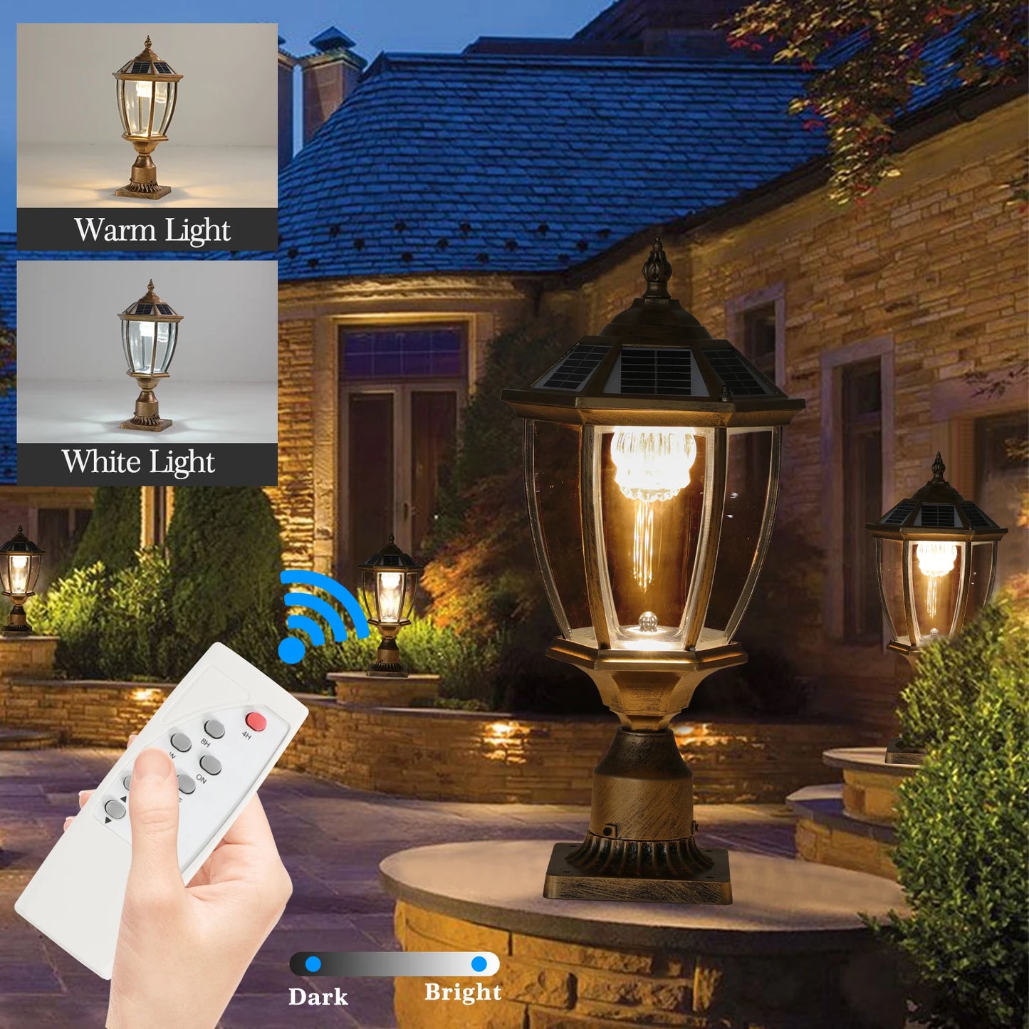 ARLGSITE Solar LED Post Lights Outdoor 2Pack With Automatic