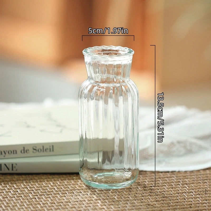 Handmade Carved Glass Vase - Hydroponic Planter for Home/Office Gothic Decor, Mini Plant Lover Gift