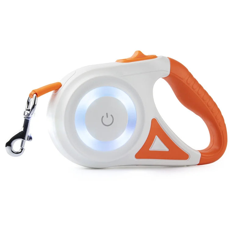 Automatic Retractable Dog Leash With LED Light Durable Nylon