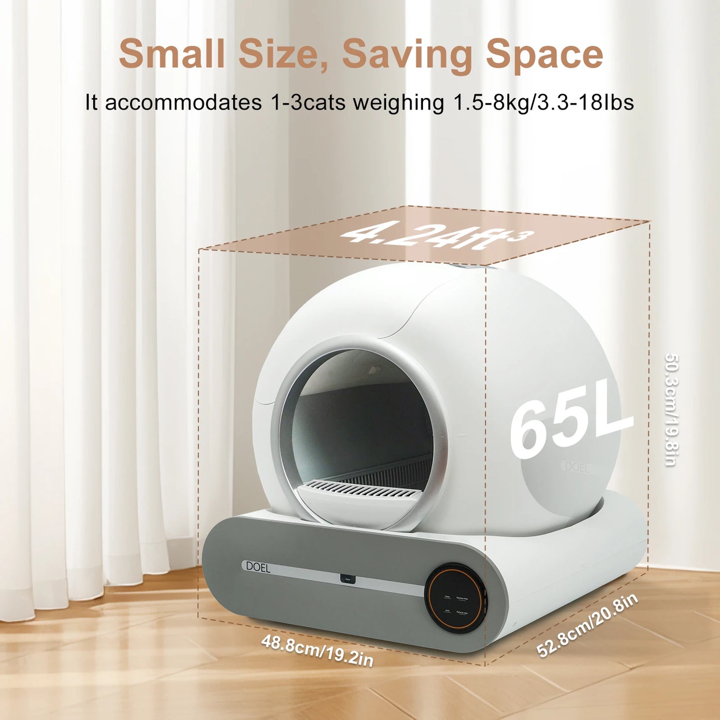 DOEL Smart Self Cleaning Cat Litter Box with App Control