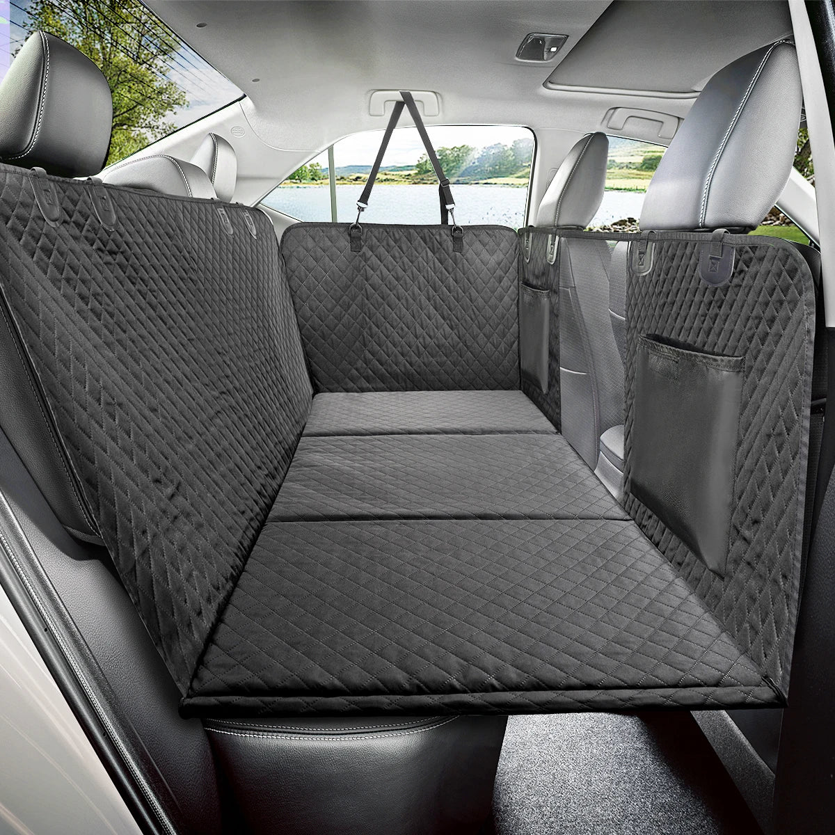 PETRAVEL Dog Car Backseat Extender Hammock Cover Protector