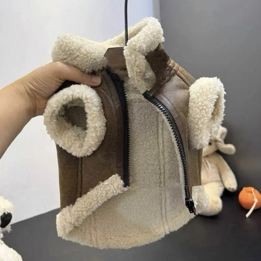 Dog Padded Vest Winter Coat With Traction Buckle Soft Fleece