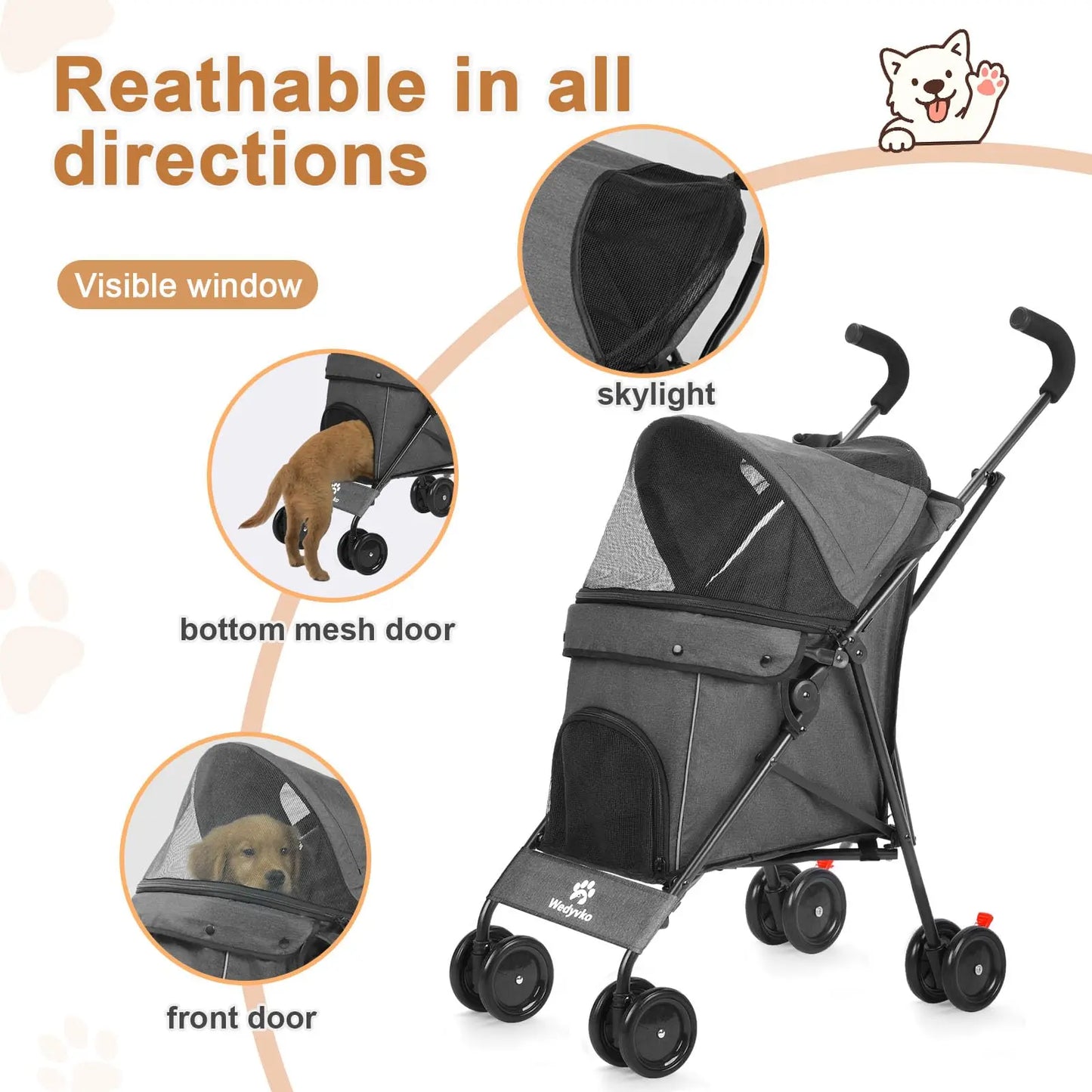 Travel Portable Dog Stroller For Pets Foldable And Easy Transport