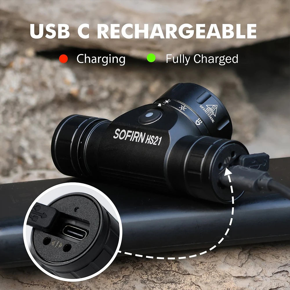 Sofirn HS21 2000lm USB C Rechargeable EDC Headlamp