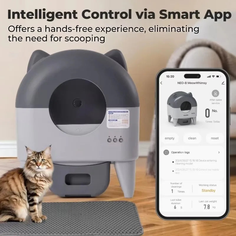 Lunapurr Automatic Self Cleaning Cat Litter Box For Multi Cat