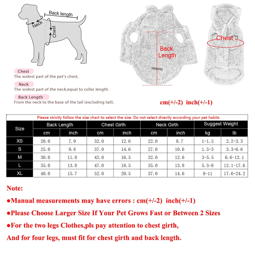 Holapet Soft Fleece Hoodie Coat For Small Medium Dogs Cats