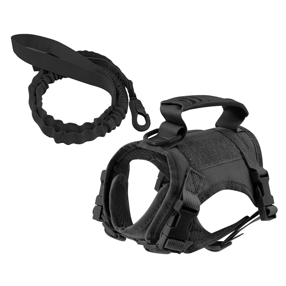 PETRAVELC Tactical Puppy Harness Leash Set For Small Dogs