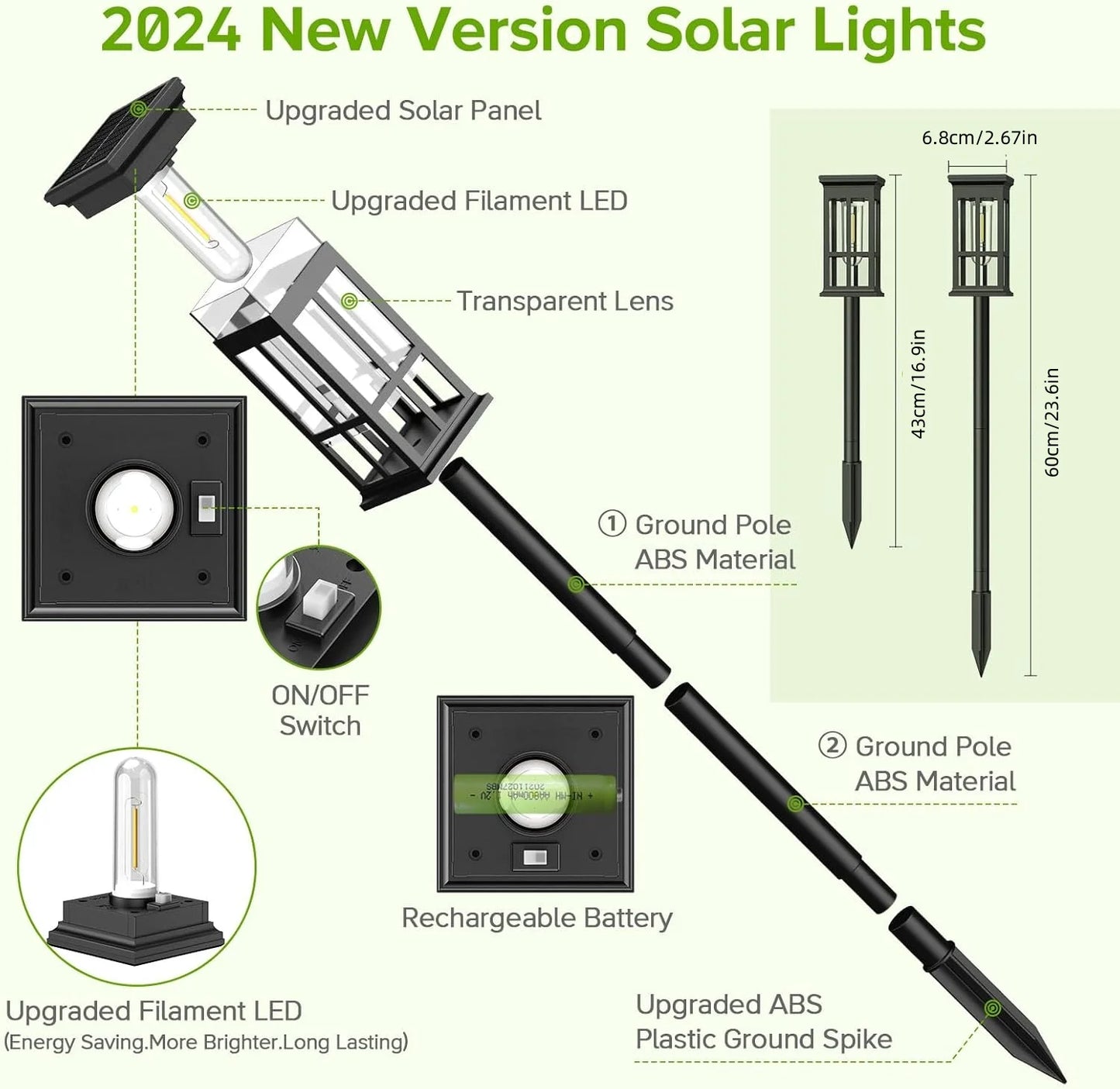 KPSTEK Solar Pathway Lights Pack Super Bright Outdoor