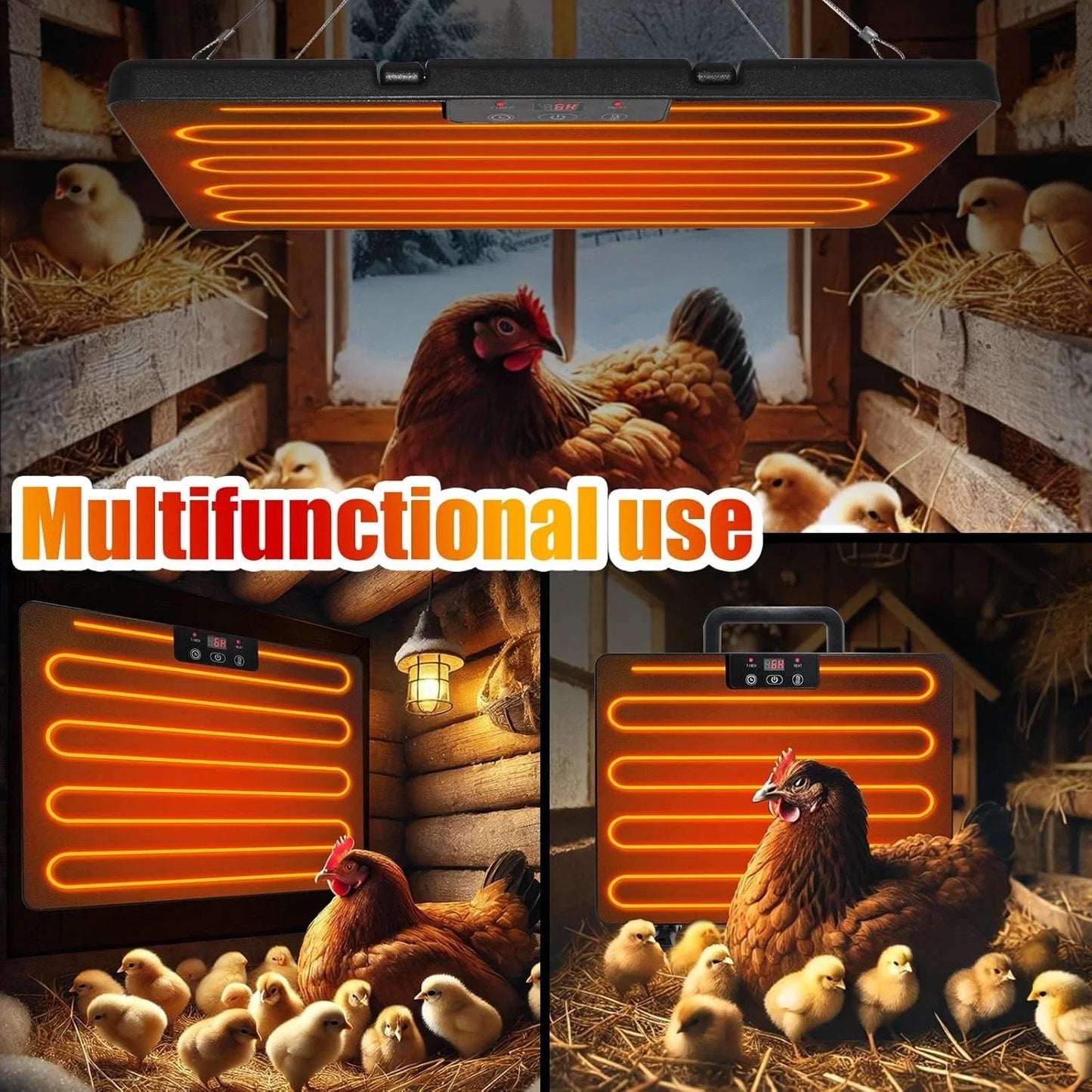 Thermostatic Chicken Coop Heater for Poultry and Farm Animals