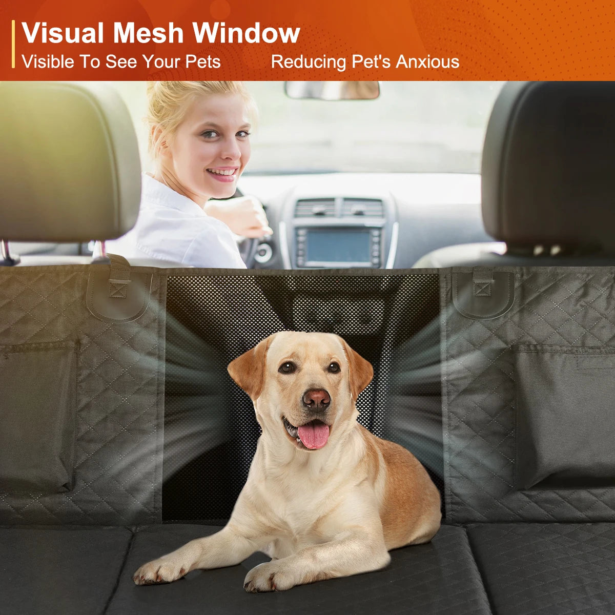PETRAVEL Dog Car Backseat Extender Hammock Cover Protector