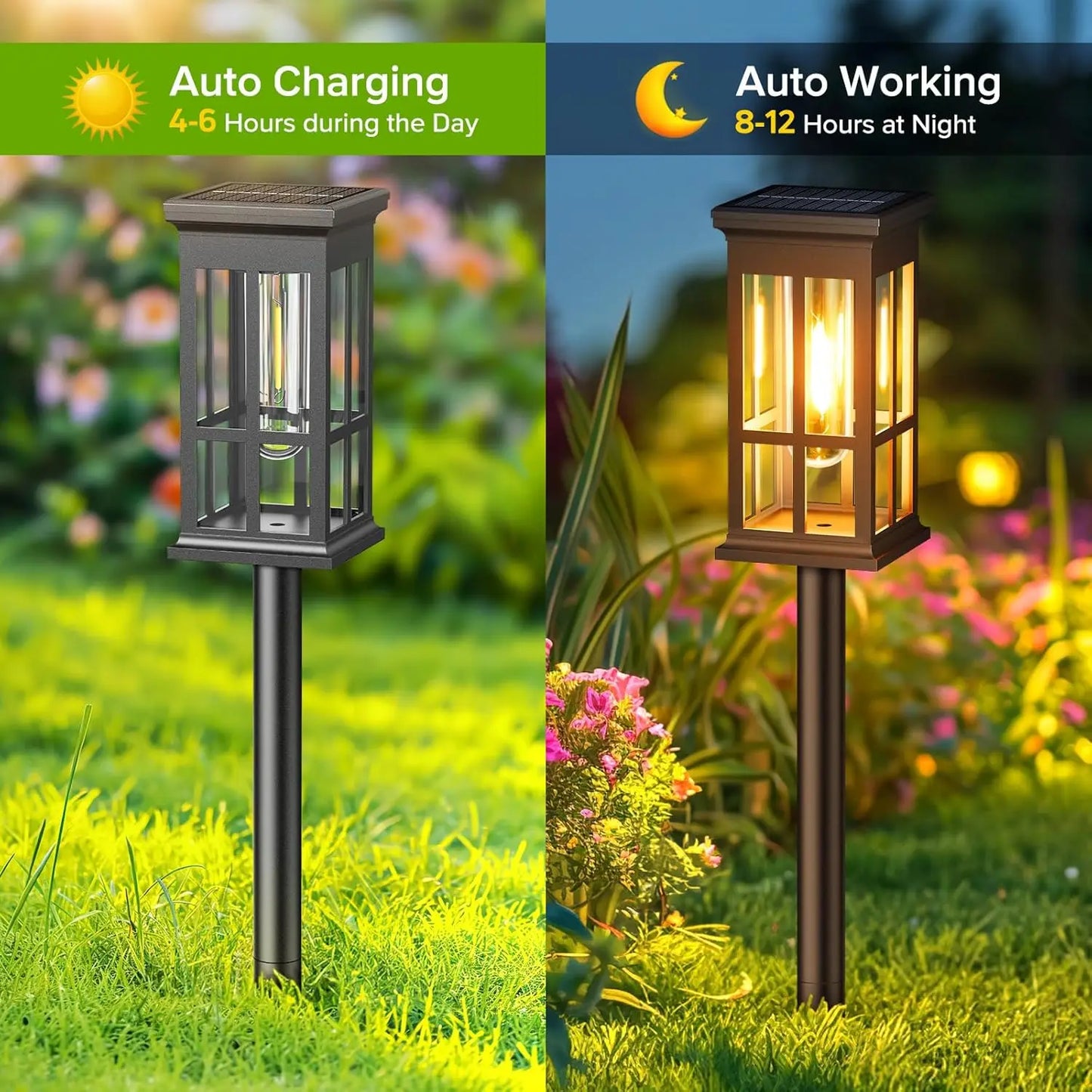 KPSTEK Solar Pathway Lights Pack Super Bright Outdoor