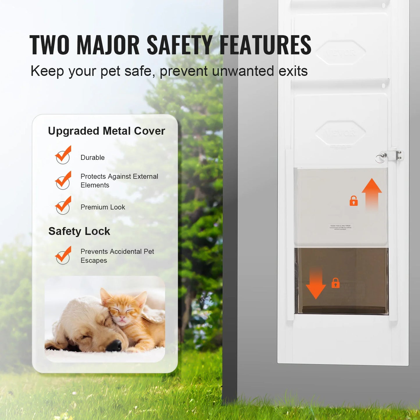 SucceBuy Adjustable Height Dog Door For Sliding Glass Door