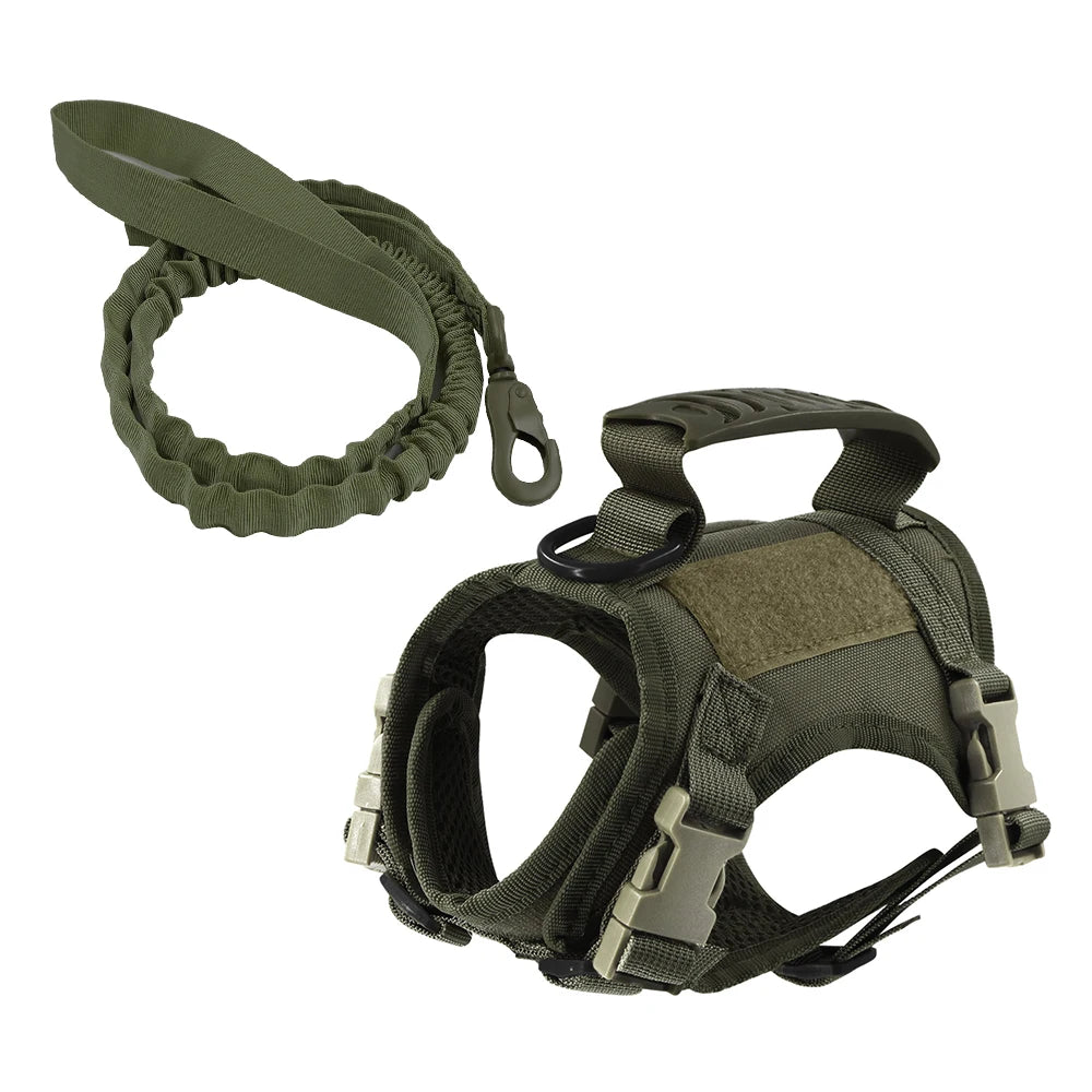 PETRAVELC Tactical Puppy Harness Leash Set For Small Dogs