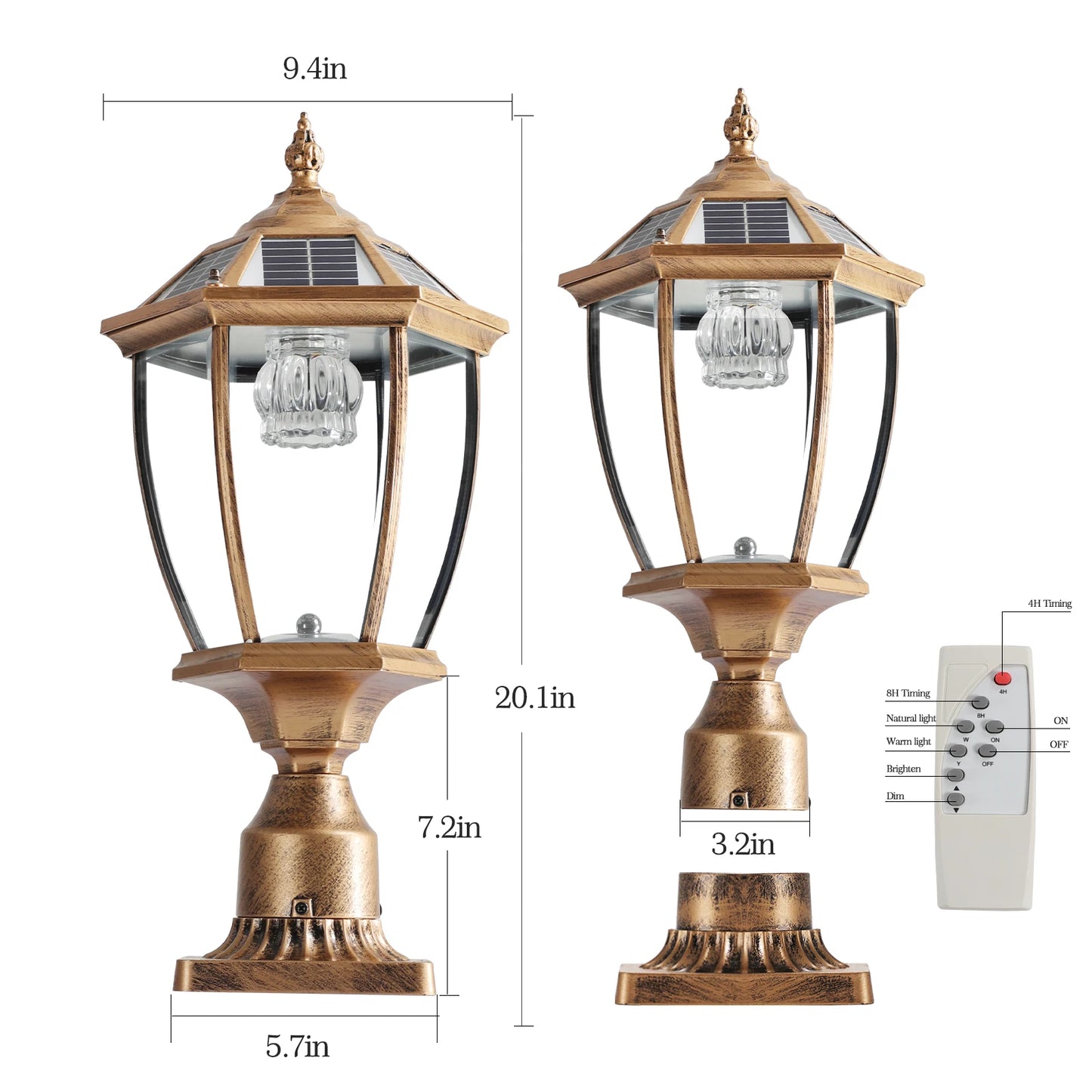 ARLGSITE Solar LED Post Lights Outdoor 2Pack With Automatic