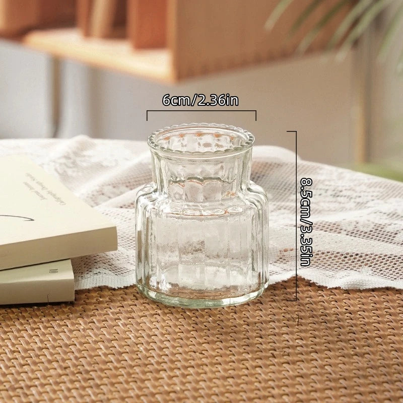 Handmade Carved Glass Vase - Hydroponic Planter for Home/Office Gothic Decor, Mini Plant Lover Gift