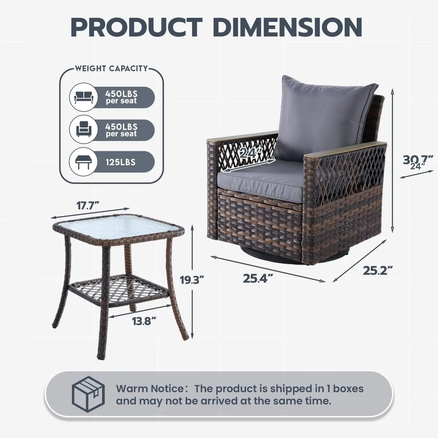 Outdoor Patio Bistro Set With Table All Weather Wicker