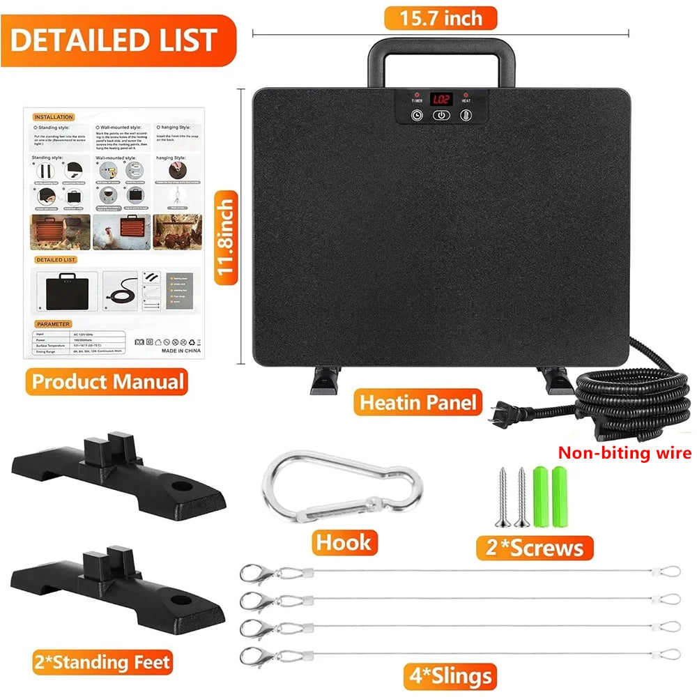 Thermostatic Chicken Coop Heater for Poultry and Farm Animals