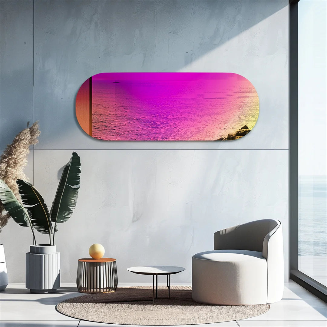 LUVODI Aesthetic Wall Mirror Iridescent Accent Mirror Rainbow Full Length Glass Mirror for Bedroom,Living Room