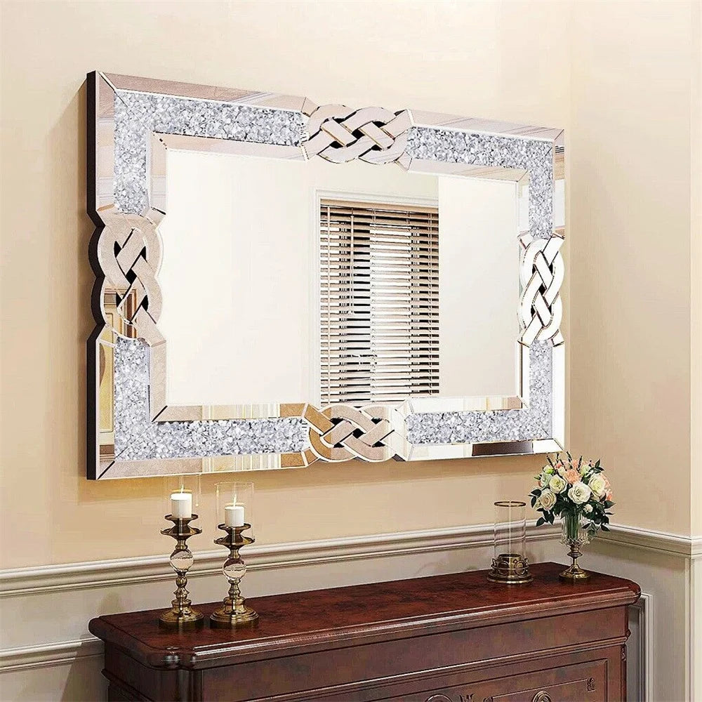 Crystal Diamond Mirror Wall Decor For Bedroom Hallway Living Room