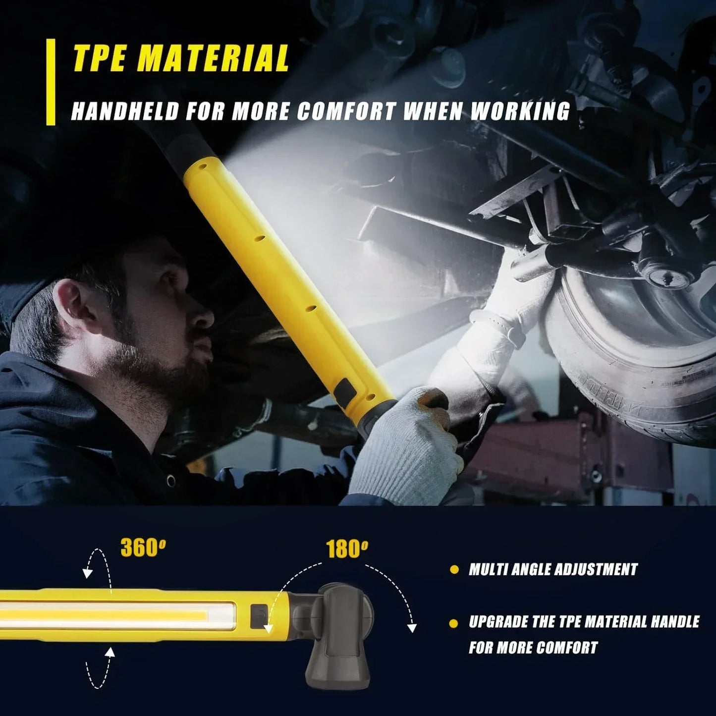 Emergency Magnetic Work Light for Car Undercarriage Repairs