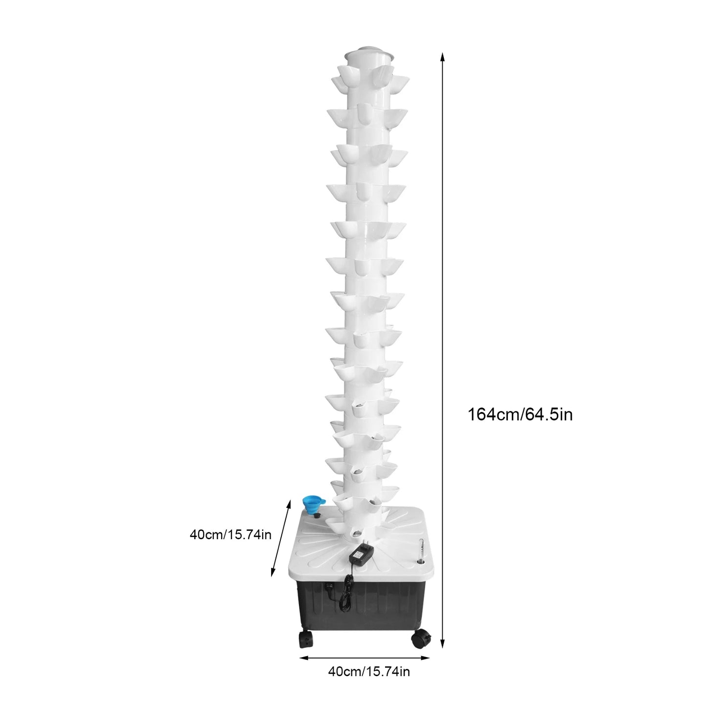 Hydroponic Tower Garden 70 Plant Vertical Growing System With Silent Pump