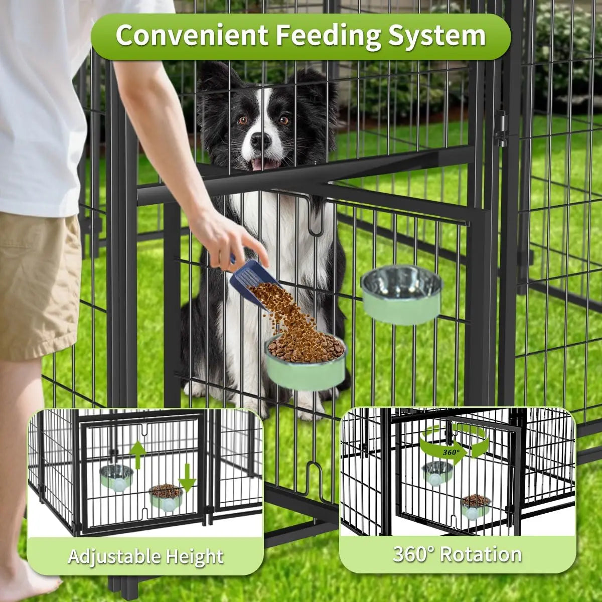 Outdoor Dog Kennel With Roof For Yard Playpen Enclosure