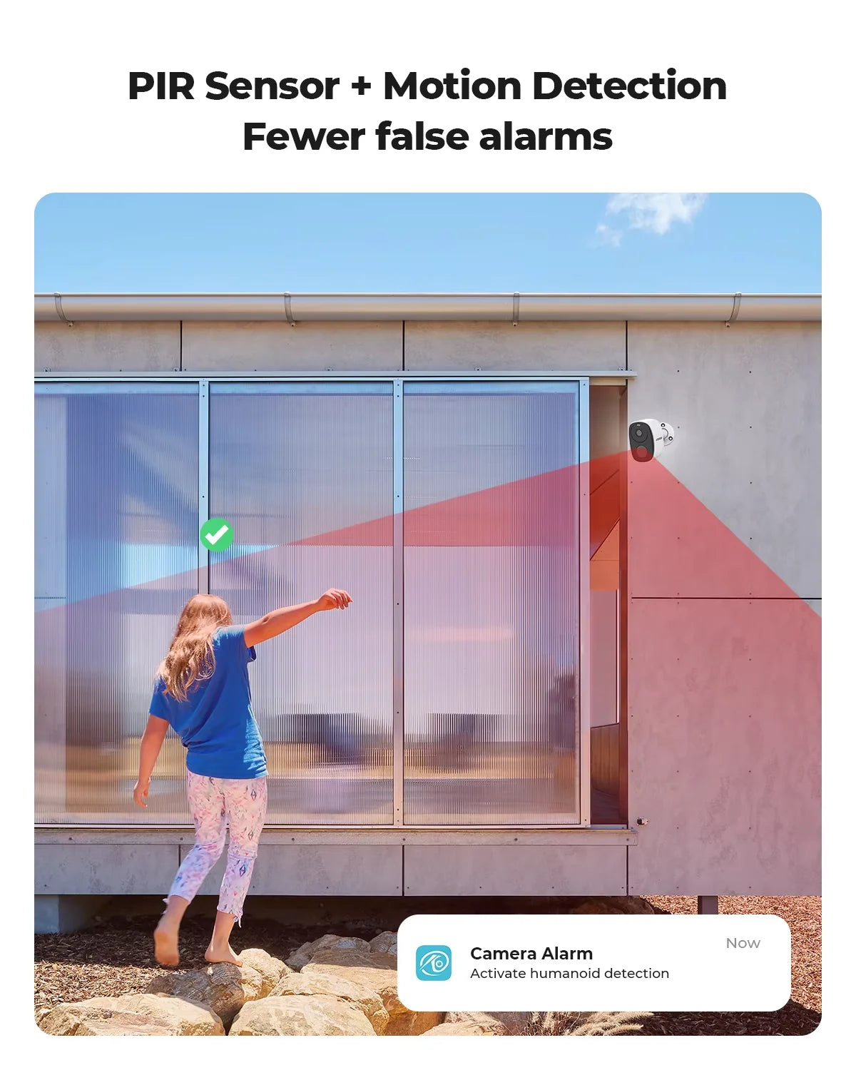 H.VIEW Battery Powered Wireless Outdoor Security Camera 2K 3MP Two Way Audio