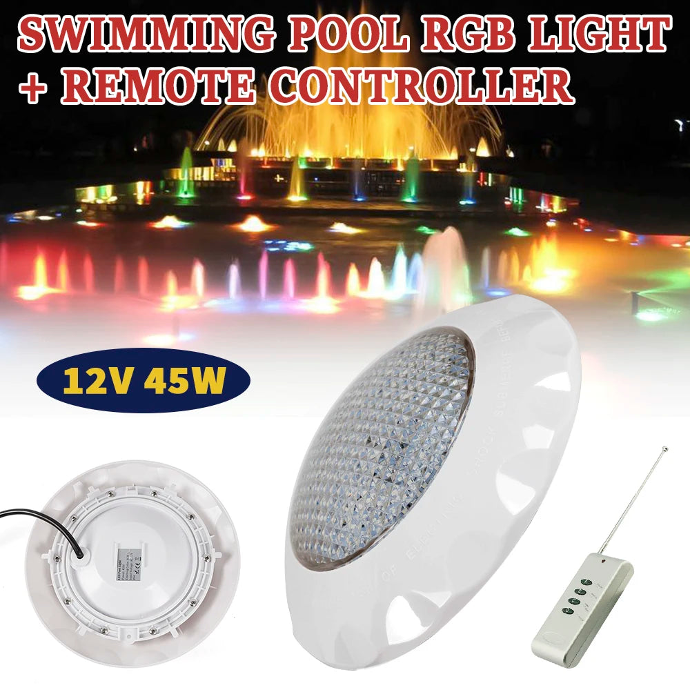 Underwater Pool Light 45W RGB Color Changing Lamp IP68