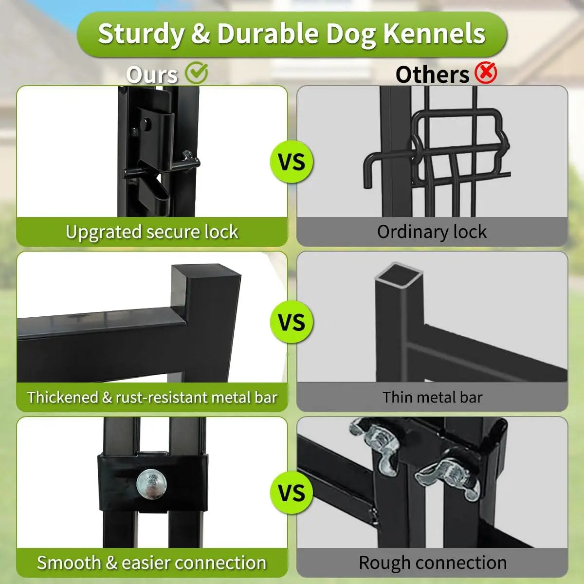 Outdoor Dog Kennel With Roof For Yard Playpen Enclosure