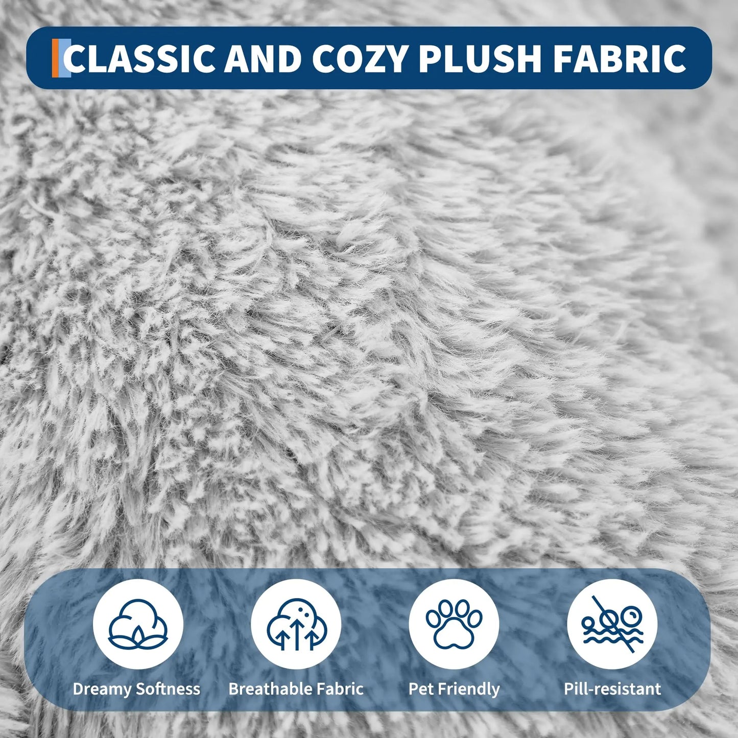 HiMISSCN Oversized Human and Pet Bed With Orthopedic Faux Fur