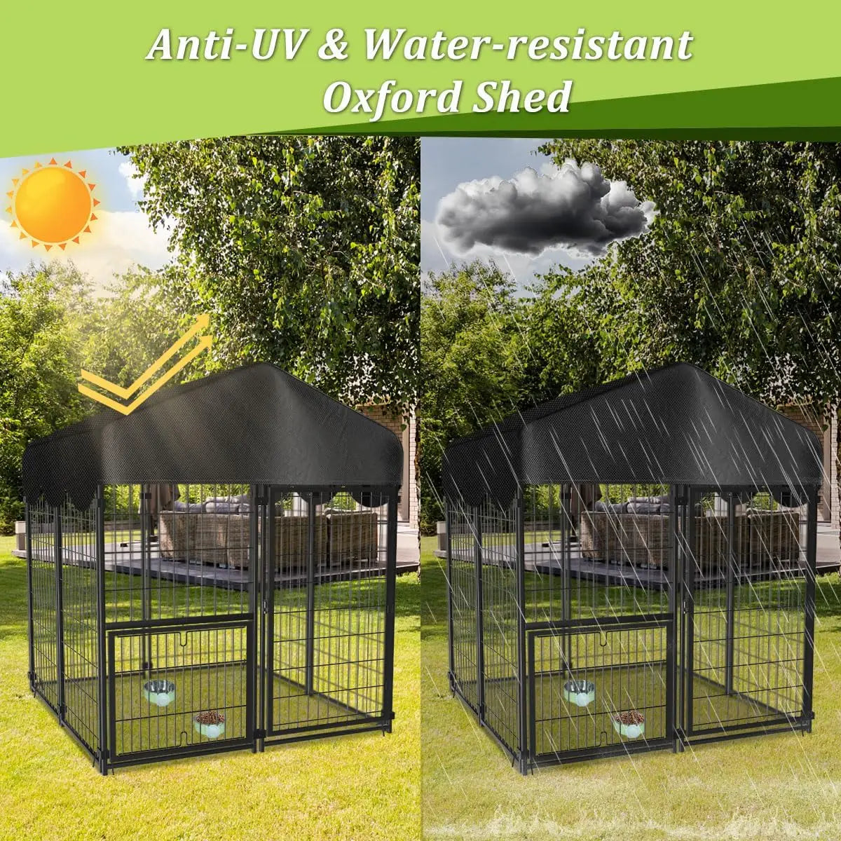 Outdoor Dog Kennel With Roof For Yard Playpen Enclosure