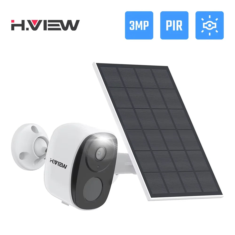 H.VIEW Battery Powered Wireless Outdoor Security Camera 2K 3MP Two Way Audio