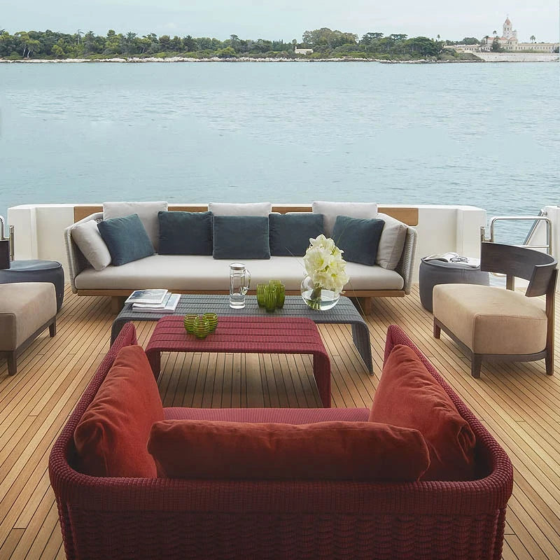 Nordic Wood Garden Furniture Set For Corner Lounge