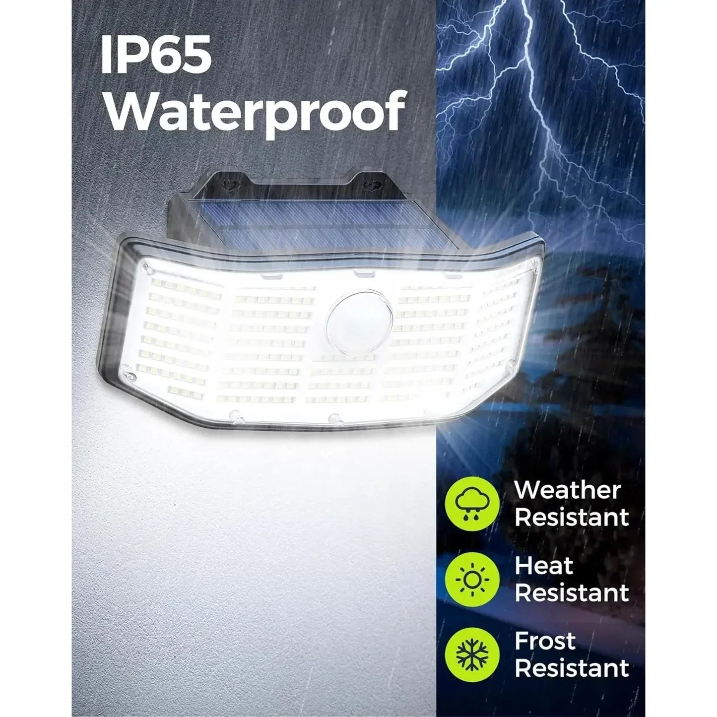 SZRSTH IP65 Solar LED Lights 2-Pack Motion Sensor Flood Lights