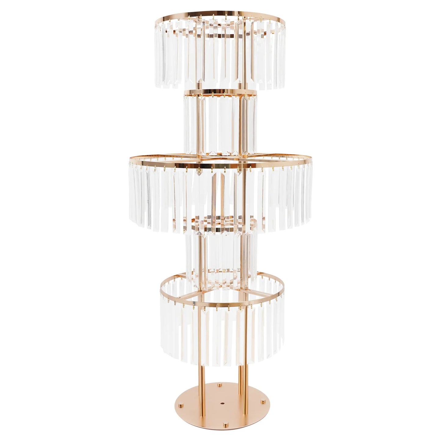 Five Tier Wedding Centerpiece Stand With Hanging Acrylic