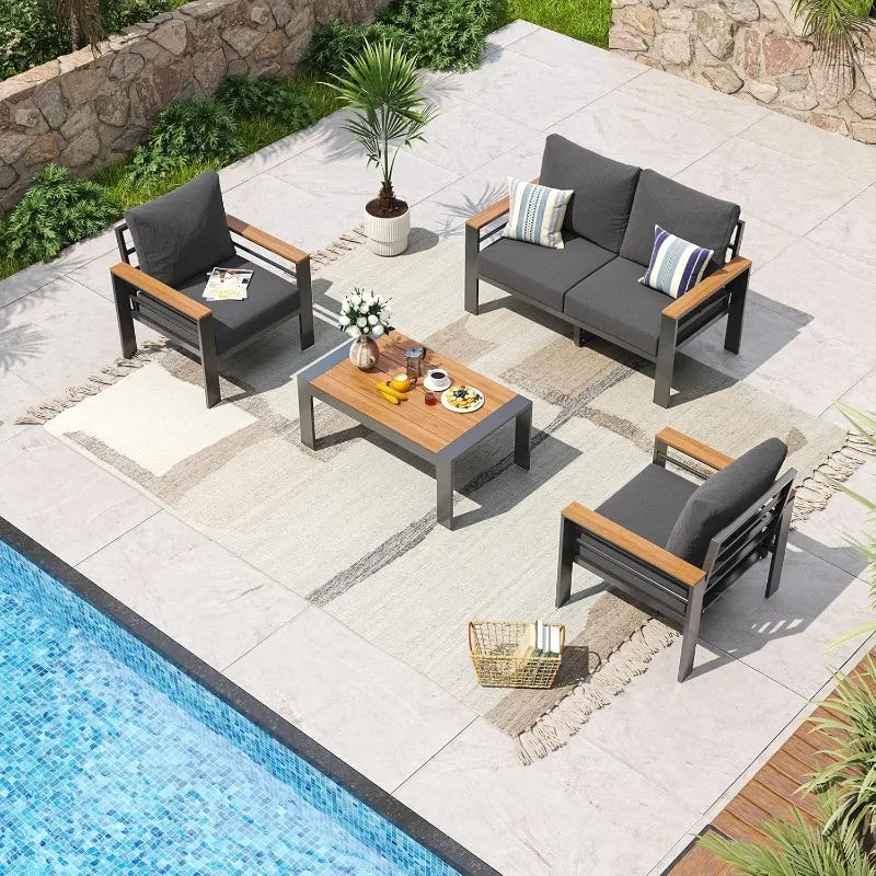 Aluminum Patio Furniture Set for Outdoor Sectional with Cushions