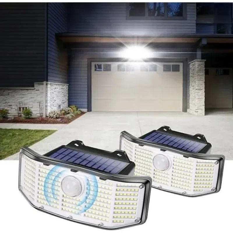 SZRSTH IP65 Solar LED Lights 2-Pack Motion Sensor Flood Lights