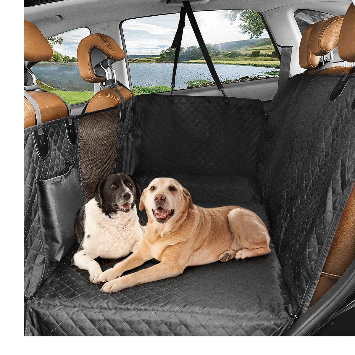 PETRAVEL Dog Car Backseat Extender Hammock Cover Protector
