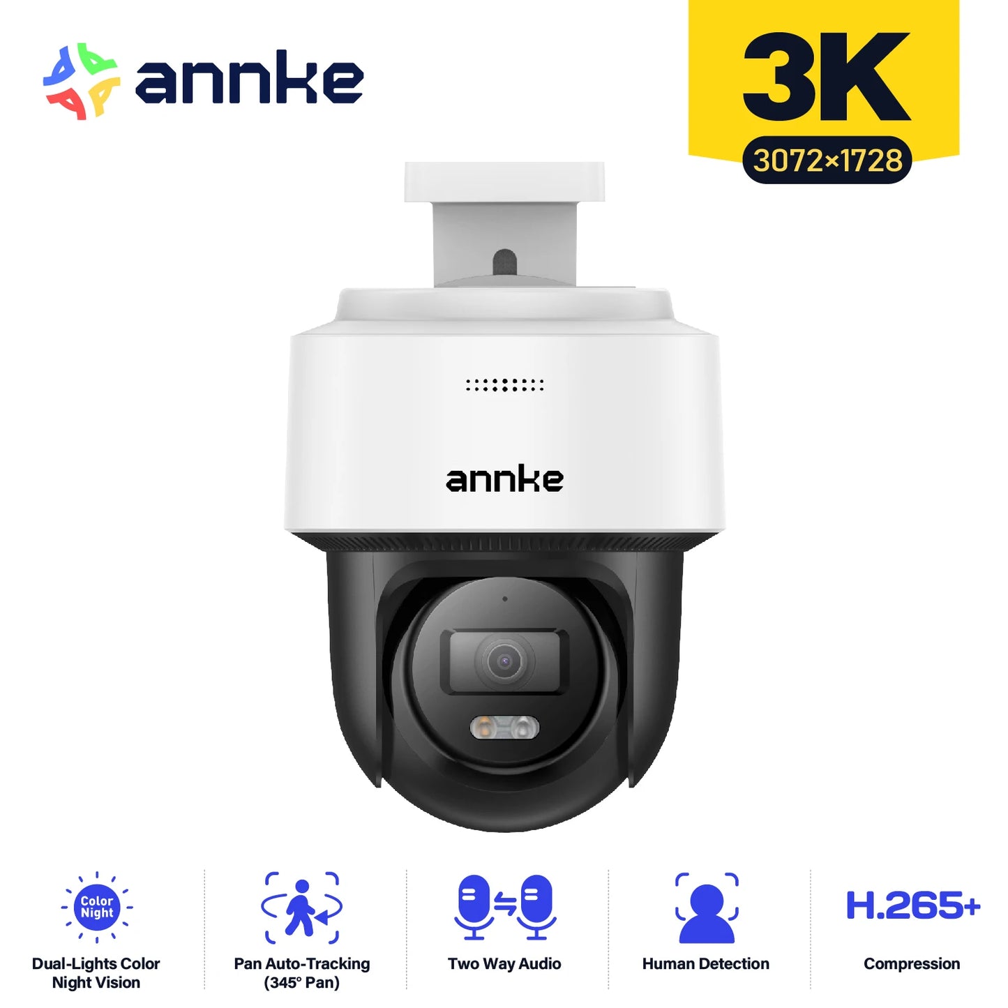 ANNKE CPT500 3K Mini PT Speed Dome PoE Security Camera
