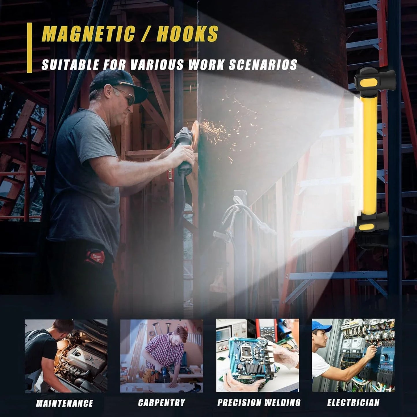 Emergency Magnetic Work Light for Car Undercarriage Repairs