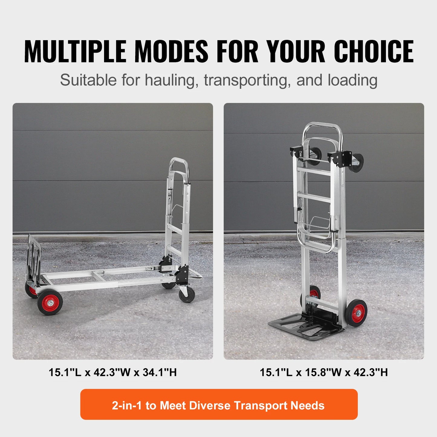 SucceBuy Folding Hand Truck Aluminum Heavy Duty Collapsible Cart