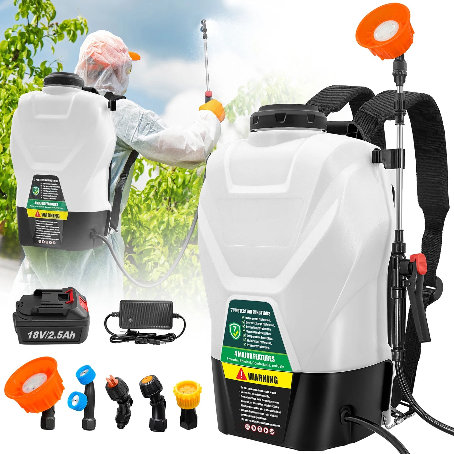 Battery-Powered Knapsack Sprayer With Battery Included