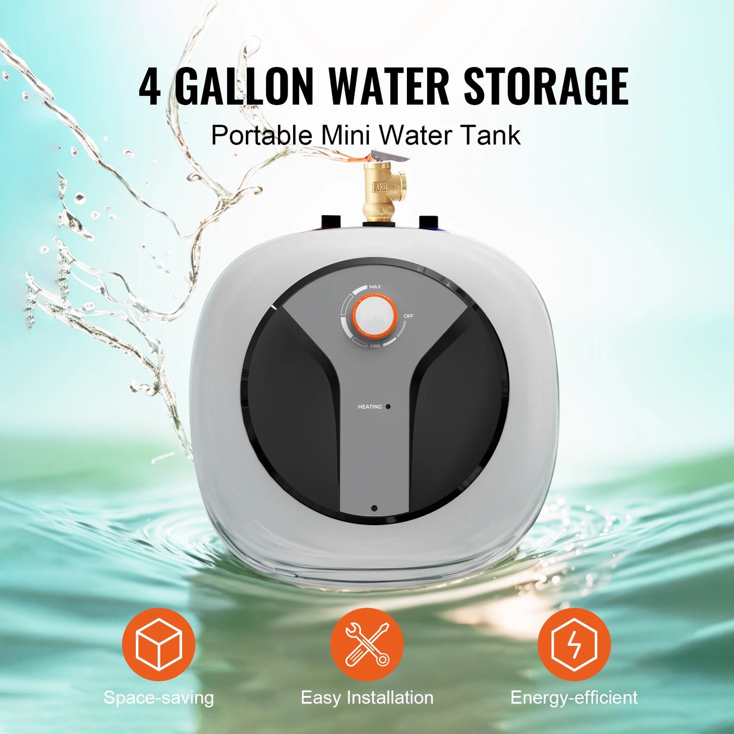 SucceBuy Electric Mini Tank Water Heater 1440W For Home Use
