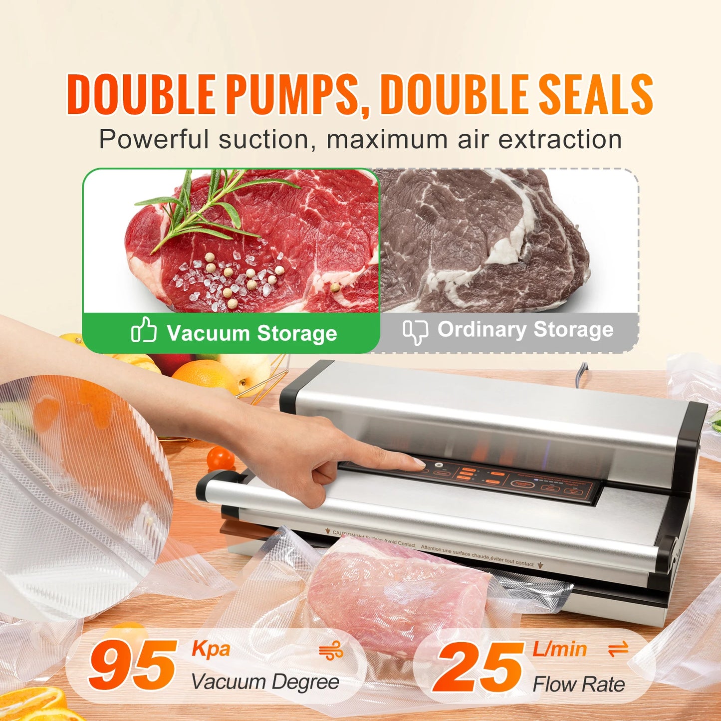 SucceBuy Vacuum Sealer Machine Multifunction Automatic Food Packaging