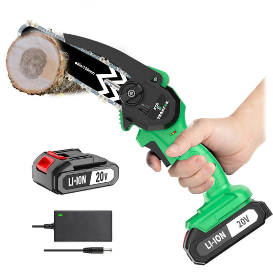 TEGATOK 850W Mini Chain Saw With Battery For Wood Cutting