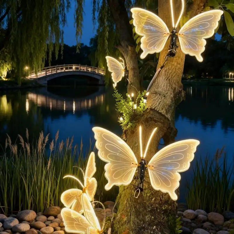 LED Butterfly String Lights With Static And Dynamic Modes Transformer