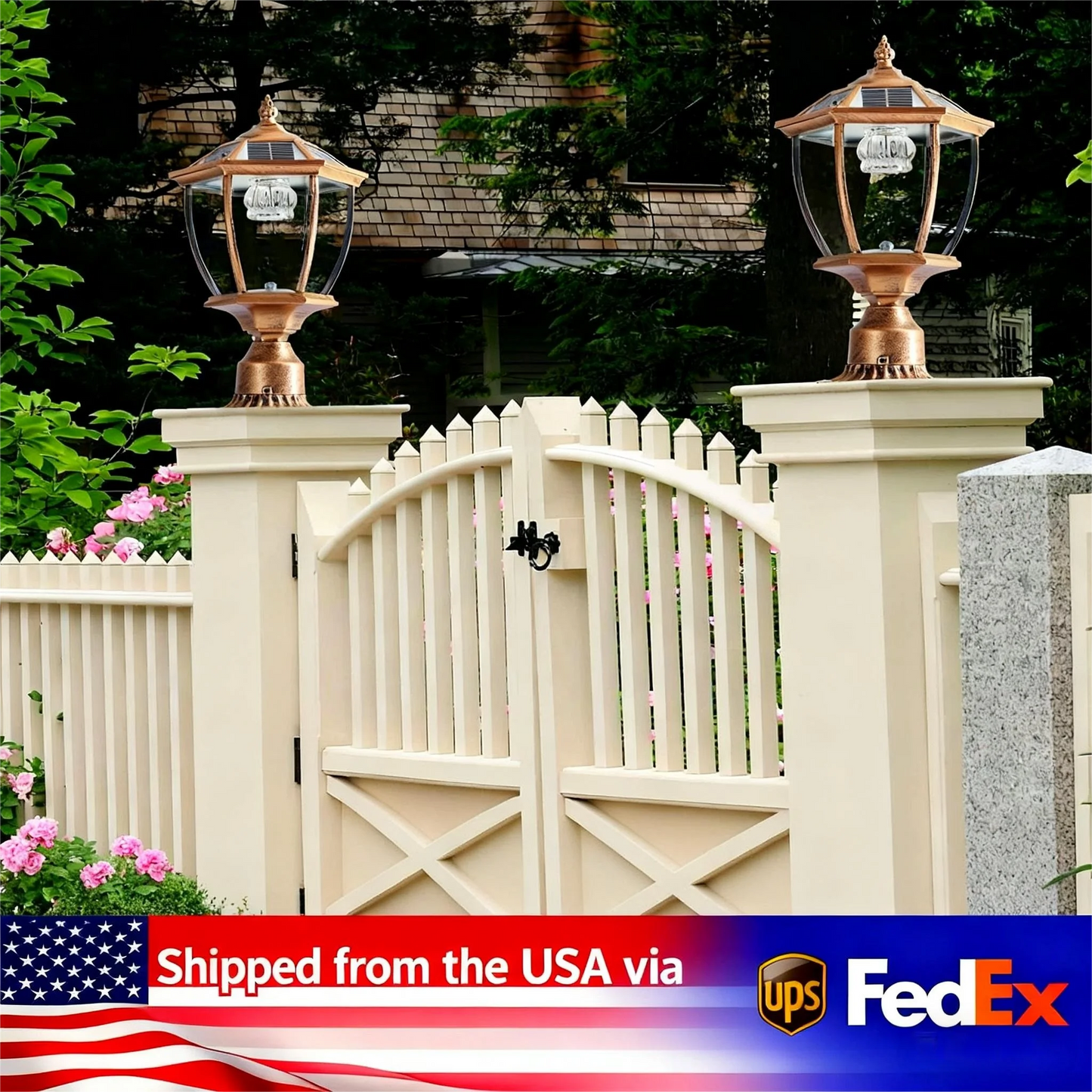 ARLGSITE Solar LED Post Lights Outdoor 2Pack With Automatic