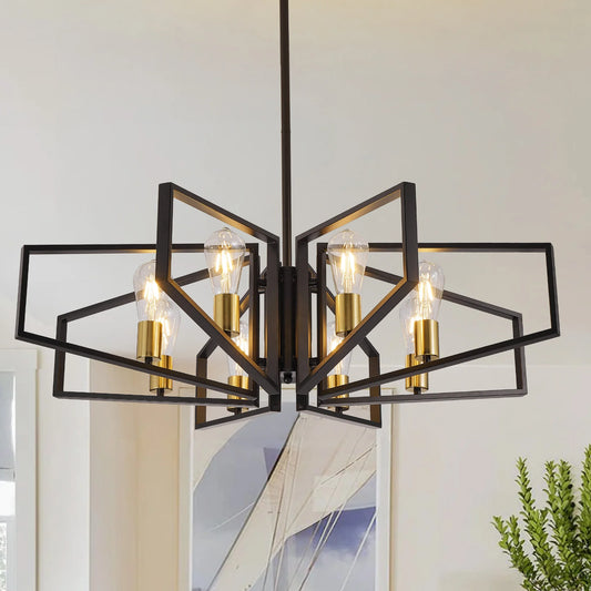Geometric 8 Light Chandelier Pendant Light Adjustable